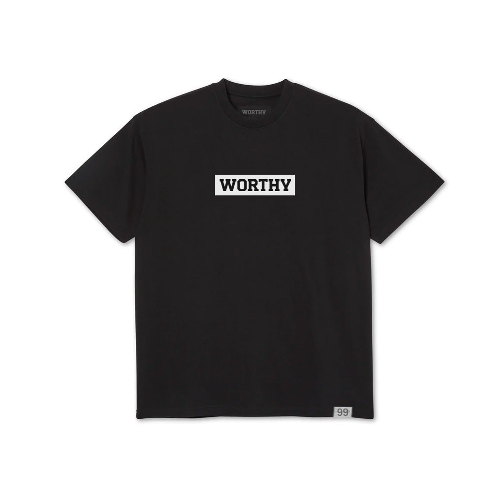Tee Black: White Block